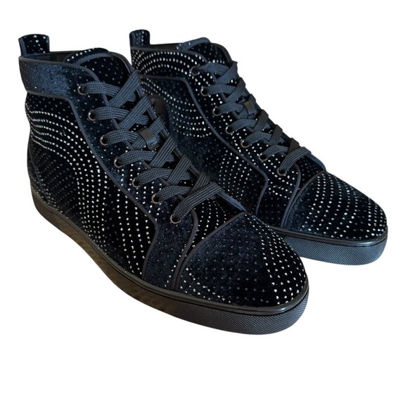 Christian Louboutin 3230429 Louis Orlato Velvet River Hi-top Flat, Sizes 42, 44